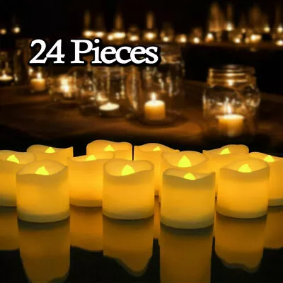 24 PCS Flameless Votive Candles Battery Operated Flickering LED Tea Light • $11.87