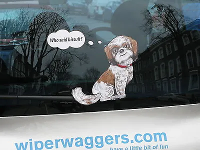 £9.99 • Buy Shi Shi Shih Tzu Dog Lover Car Sticker Novelty Gift Collectable With Wiper Waggi