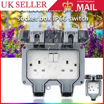 £10.99 • Buy Waterproof Outdoor Double Pole Switched Socket Box Electrical External Safe Plug