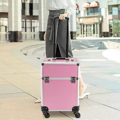 Rolling Makeup Train Case Professional Cosmetic Trolley Makeup Storage Organizer • $69