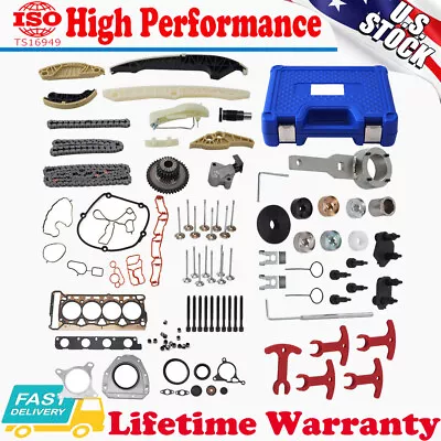 For Audi VW Head Gasket Set Timing Chain Tool Kit Valves TSI TFSI 2.0T 2008+ New • $281.73