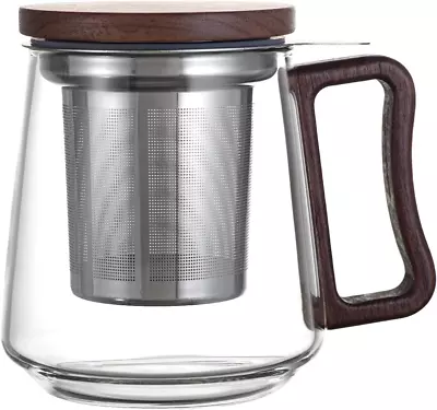 Tea Cup With Infuser And Lid Glass Tea Cup Borosilicate Glass Mug 17Oz Tea Mu • $26.20