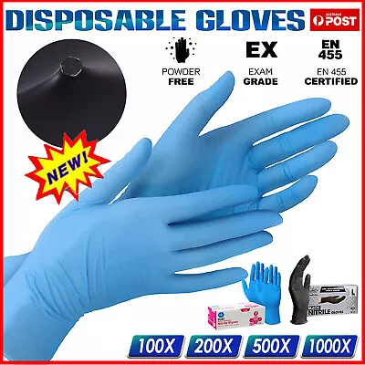 1000THICK Disposable Powder Free Nitro Nitrile Gloves Food Industrial Mechanic • $26.59