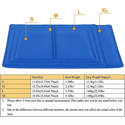 Pet Dog Cooling Mat Pressure Activated Gel Self-Cooling Bed Summer Sleeping Pad • $20.71