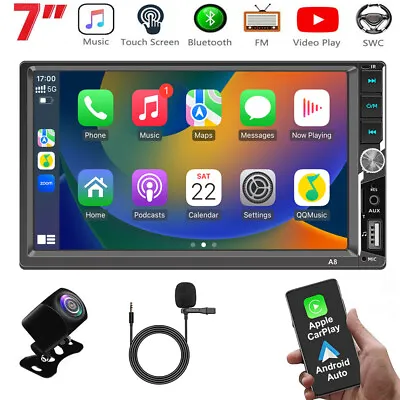 7  Double 2 DIN Bluetooth Head Unit Car Stereo Touch Screen Radio FM/TF/USB/AUX • $84.99