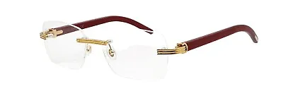 Cartier CT0286O Eyeglasses 004 Gold-Burgundy Wood 56 New • $2100