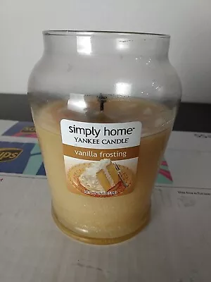 Yankee Candle Vanilla Frosting Scent Simply Home 19oz Jar Lightly Used Near Full • £19.45