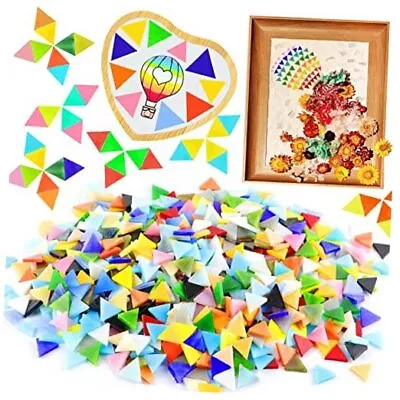 1000 Pcs Mosaic Tiles Glass Mosaic Tiles For Crafts Bulk Opaque Triangle • $32.51