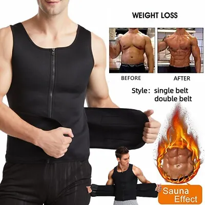 $32.95 • Buy Au Men Slimming Compression Body Shaper Waist Trainer Sauna Sweat Tank Tops Vest