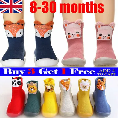 £5.32 • Buy Baby Toddler Anti-slip Slippers Socks Girl Boys Kids Cotton Shoes Warm Winter UK