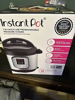 Instant Pot IP-DUO60 6 Qt. 7-in1 Electric Pressure Cooker - Black/Silver • $60