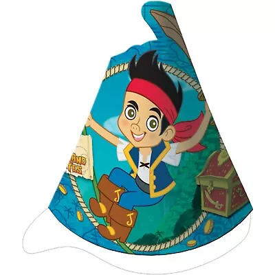 Jake And The Never Land Pirates Kids Birthday Party Favor Paper Cone Hats • £8.45