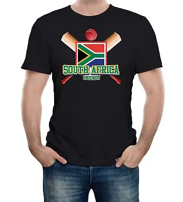 Mens South Africa Cricket Supporter Flag T-Shirt World Cup Twenty Test Match • £11.99