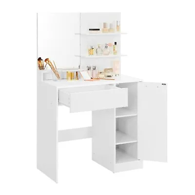 VASAGLE Dressing Table Makeup Table Vanity Table With Mirror RDT119W01 • £79.99