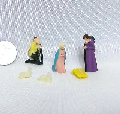 Set/6- Adorable Vintage Very Tiny Miniature Plastic Christmas Nativity Figurines • $6.84