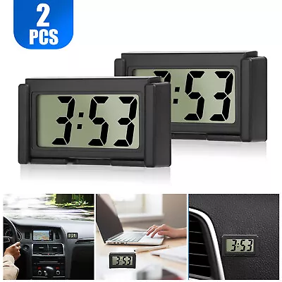 2pcs Portable Mini Car Dashboard Digital Clock For Vehicle Large LCD Time Screen • $9.48