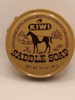 Vintage Kiwi Saddle Soap Tin- Empty Farmhouse Decor Horse • $12