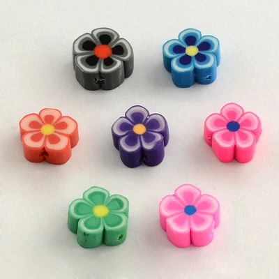 £2.99 • Buy Polymer Clay Beads Flower Mixed Colours For Jewellery Making Crafts Pack Of 100