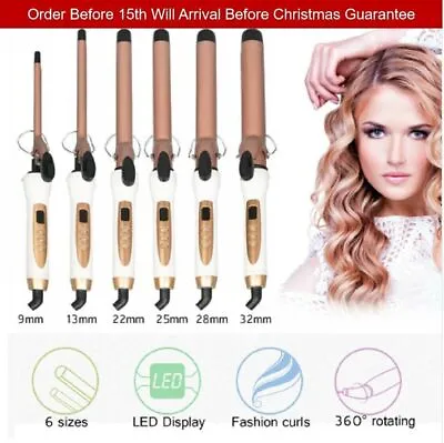 9-32MM Professional Ceramic Hair Curler LED Curling Wand Salon Tongs Styler • £14.74