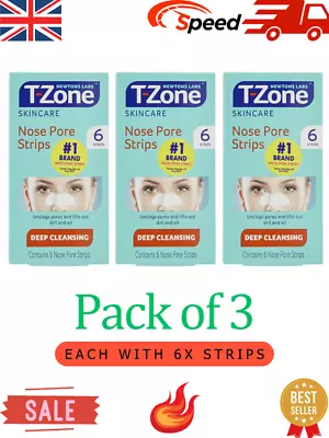 T-Zone Deep Cleansing Clean Remove Blackhead Nose Pore Strips (Pack Of 3) • £10.33