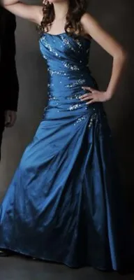 Beautiful MoriLee Prom Pageant Dress Size 0 Blue Sparkles Princess • $110