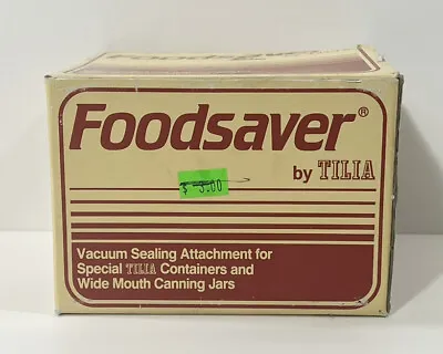 Vintage Tilia Foodsaver Vacuum Sealing Attachment Wide Mouth Canning Jars • $17.10