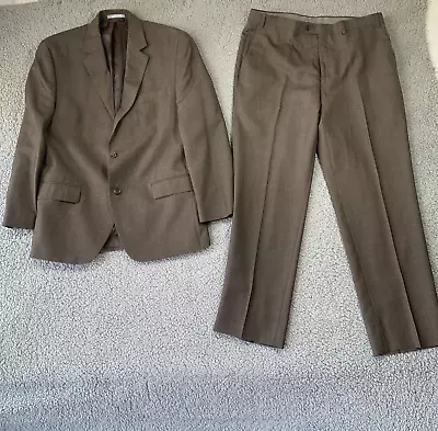 Michael Kors 2 Piece Suit Mens 43R 36X31 Brown Window Pane • $38.75