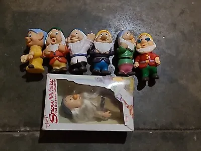 Vintage Snow White Dwars Rubber Toys Jointed Sleepy Doll Disney • $5