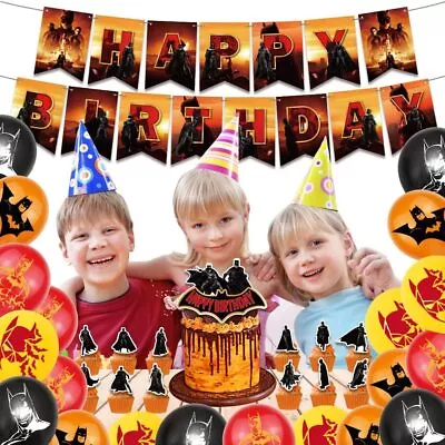 Batman Birthday Party Supplies 20 Balloons24 Cupcake Toppers1 -''Happy Birthda • $19.98