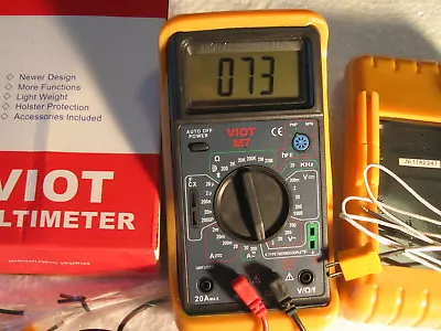 Digital Ammeter MultiMeter+Capacitor Tester+Type K Thermocouple HVAC Electric  • $19.99