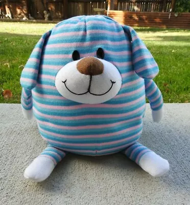 Mushable Pot Bellies Plush Dog Blue Pink Striped Stuffed Animal 11  Micro Beads • $9.99