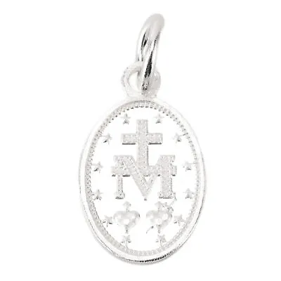 Miraculous Medal Universal 925 Sterling Silver Polished Necklace Pendant CSO • $14.45