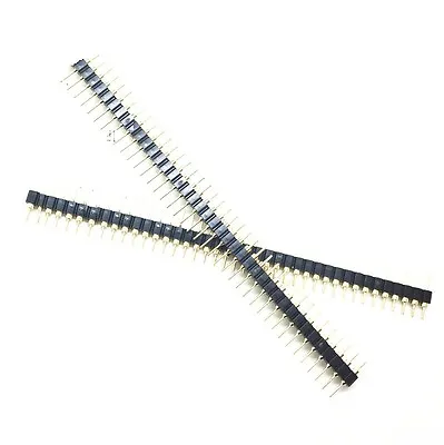 2PCS NEW Single Row 40Pin 2.54mm Round Male Pin Header Gold Plated Machined • $1.99