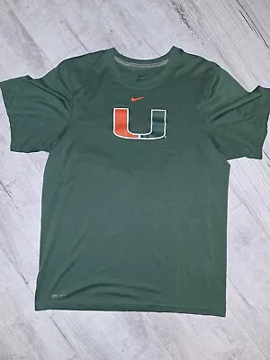 Nike Miami Hurricanes Shirt Sz S Green Dri Fit • $10.99