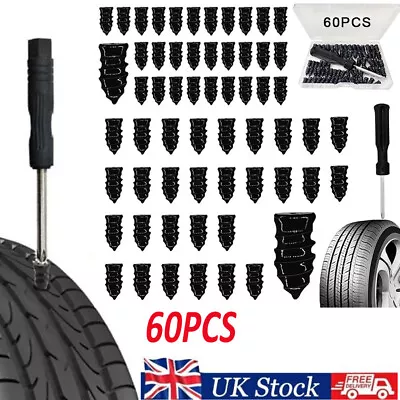 Tire Repair Screw In Rubber Plug Nail Car Tyre Puncture Kit Off-Road Tire 60PCS • £3.69