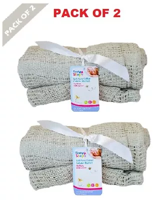 £5.89 • Buy 100% Cotton Cellular Soft Baby Blanket For Cot Pram Moses Basket, 60 X 90cm UK