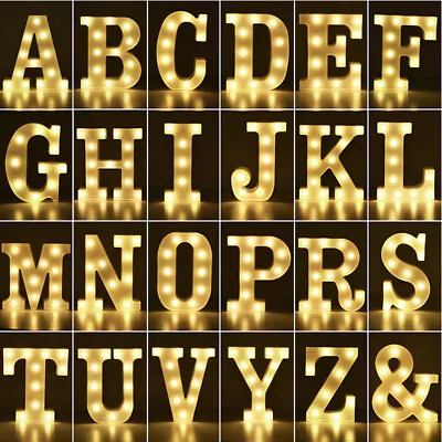 LED Alphabet Letters Lights Light Up Warm Plastic Letters Standing Sign A-Z 0-9 • £6.79