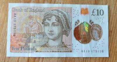 “AA10” First Prefix Bank Of England £10 Polymer Ten Pounds Collectable Rare Note • £20