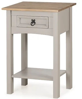 Corona Console Table Grey Wax 1 Drawer Solid Pine Hall By Mercers Furniture® • £45.99
