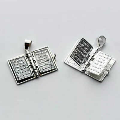 Sterling Silver Religious Lord's Prayer Holy Bible Pendant For Men Women A2061 • $19.99