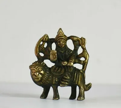 $14.99 • Buy 2.5 Inches Goddess Durga Mini Statue Bronze Hindu Religious Idol For Gift