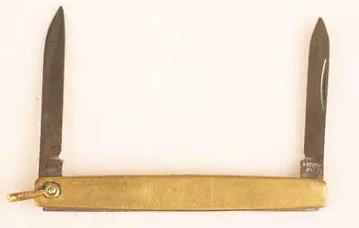 Voos Arrow Gentlemans Twin Clip Gold Tone Pocket Knife Circa 1930 Ref: 9916g • $28