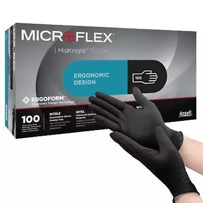 Microflex MidKnight Touch 93-734 Nitrile Exam Glove Medium Black Microflex... • $17