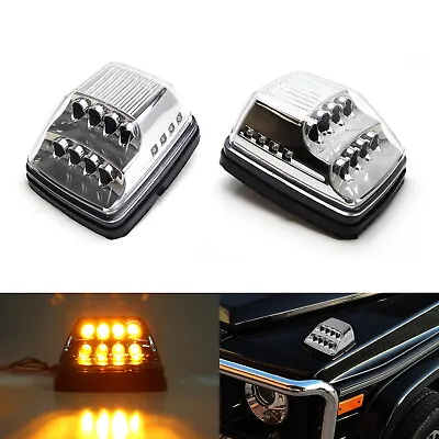 Clear Lens Amber LED Turn Signal Lamps W/ White LED For Mercedes W463 G-Class • $80.99