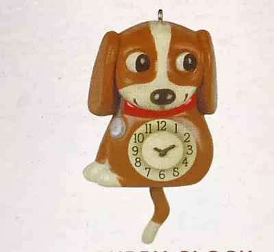 Hallmark 2021 Lil' Puppy Clock Miniature Ornament Wag Tail To See Eyes Move NIB • $16.74