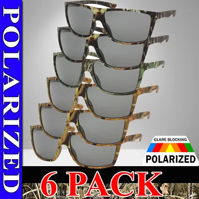 Camo Sunglasses Polarized 6 Pack Mens Sport Wrap Fishing Hunting Glasses New Lot • $20.95