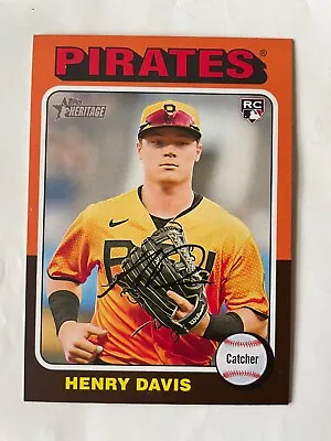 2024 Topps Heritage Henry Davis Image Variation Rookie RC SP Pirates #415 • $5.99