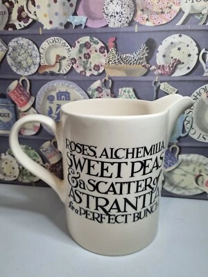 £39 • Buy Emma Bridgewater Black Toast  Roses & Sweet Peas  Large Straight Jug. New. 1st