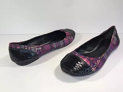 $20 • Buy Coach Womens Plaid Mutlicolor Sequin Ballet Flats Size 7.5
