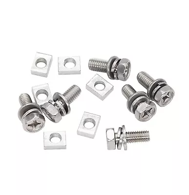 6-Pack Motorcycle Battery Terminal M6 X16mm Square Nut Kit Stainless Steel 304 • $7.99